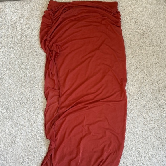 Riot Swim Roux Mesh Maxi Skirt Coverup in Amber Orange Size Large - Picture 5 of 7